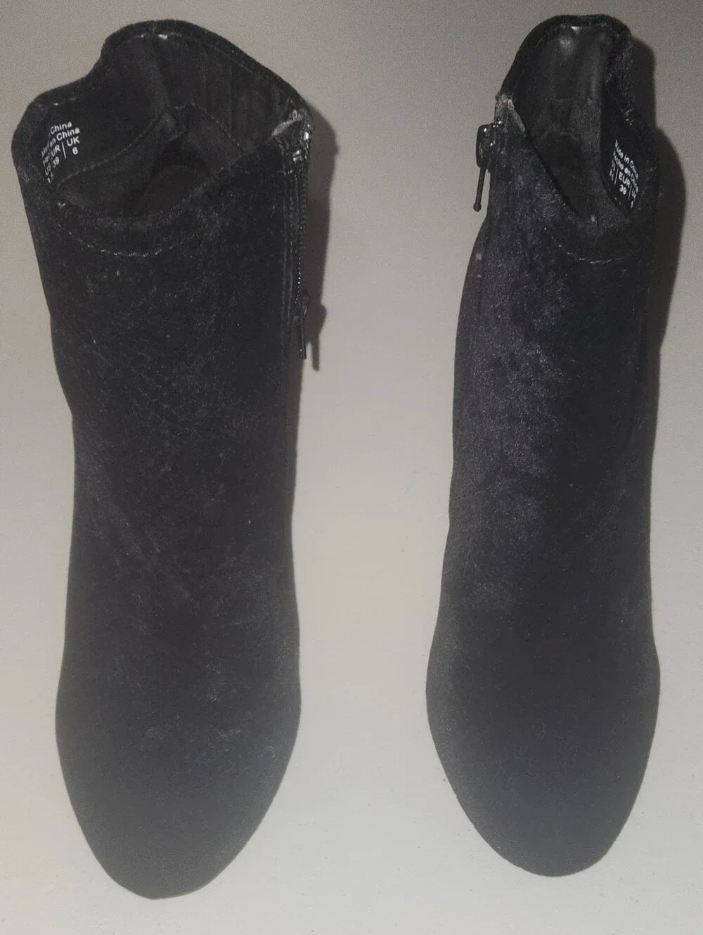 Call It Spring Women's Black Ankle Boots W/ Blue Embellished Heels Size 8.5